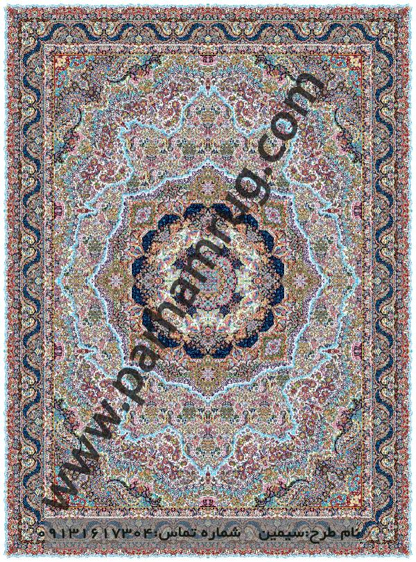 جدیدترین فرش 1000 شانه کااشان طرح سیمین