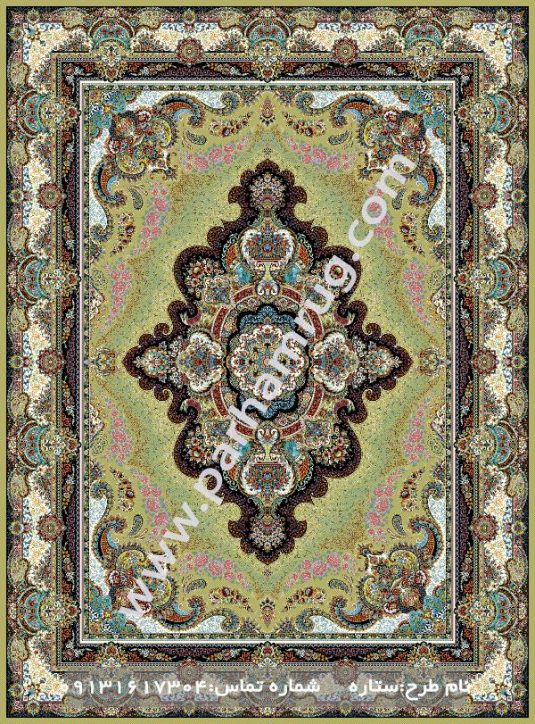 برترین فرش 1000 شانه کاشان طرح ستاره 