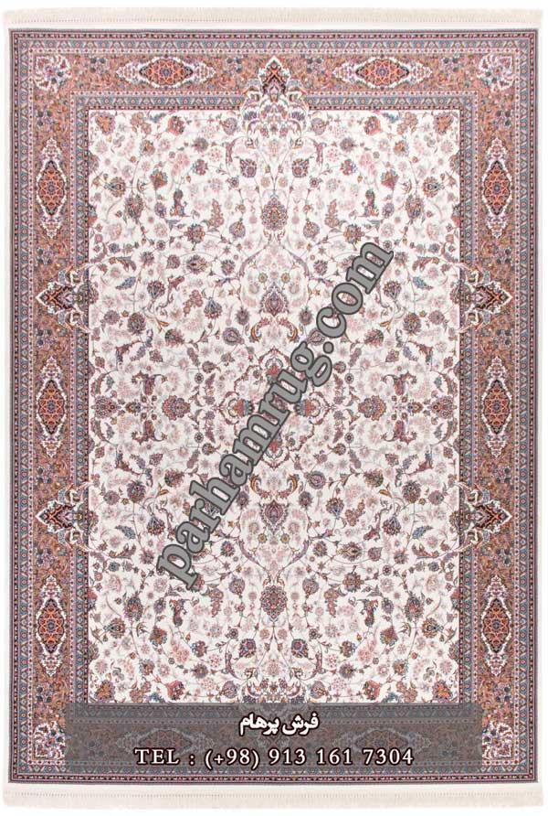 فرش 1000 شانه طرح افشان کرم