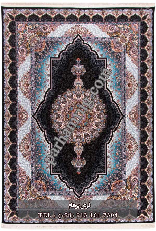 فرش 1000 شانه طرح آراد سورمه ای 