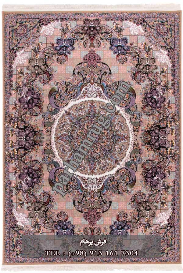 فرش 1000 شانه طرح حریر نسکافه ای
