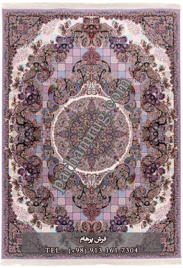 فرش 1000 شانه طرح حریر یاسی