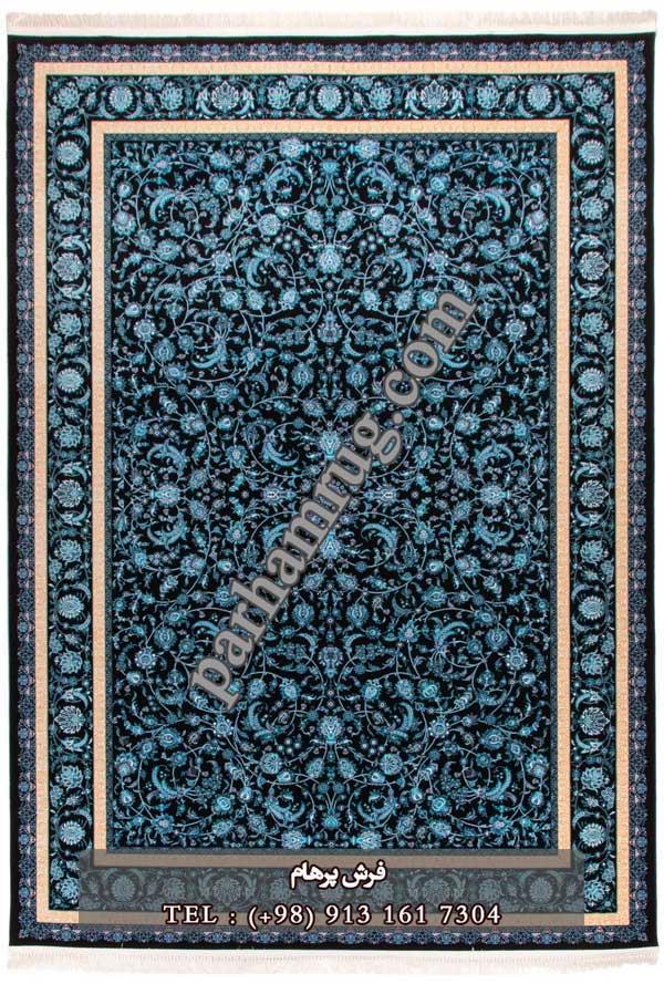 فرش 1000 شانه طرح ماه سورمه ای