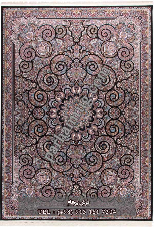 فرش 1000 شانه طرح میترا سورمه ای