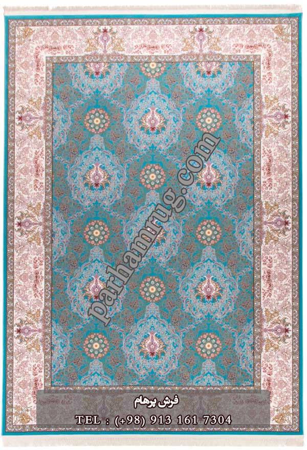 فرش 1000 شانه طرح اردیبهشت آبی
