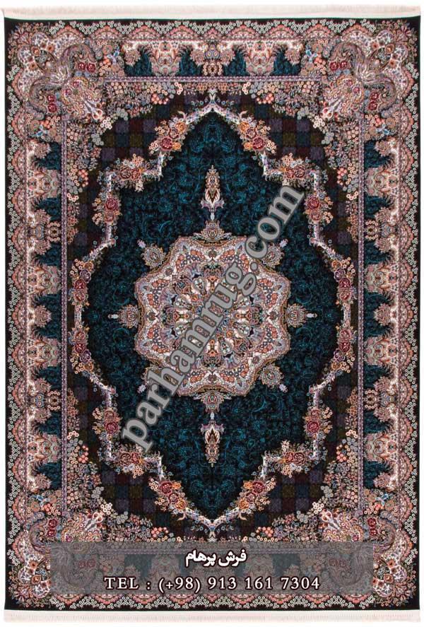 فرش 1000 شانه طرح رزیتا سرمه ای