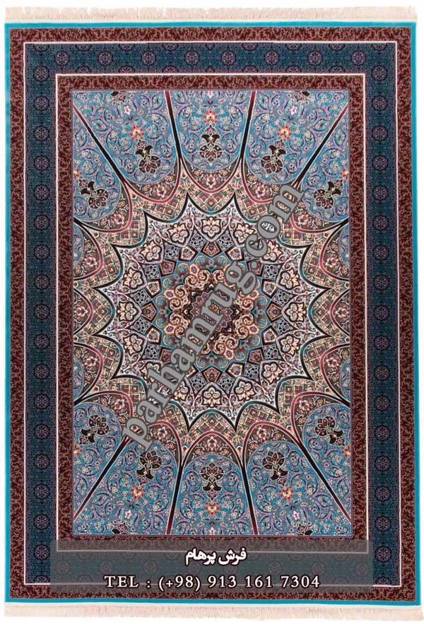فرش 1000 شانه طرح ستایش آبی