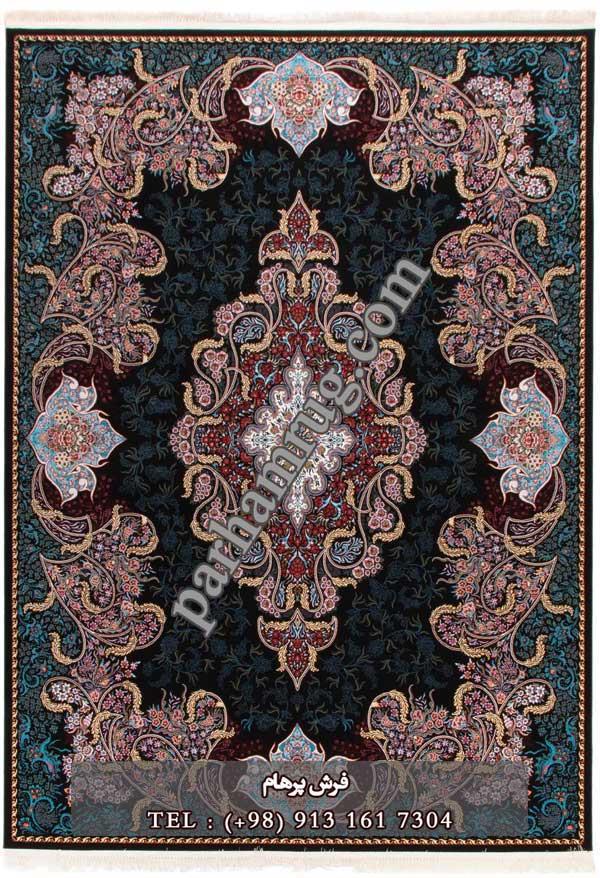 فرش 1000 شانه طرح شهرزاد سرمه ای