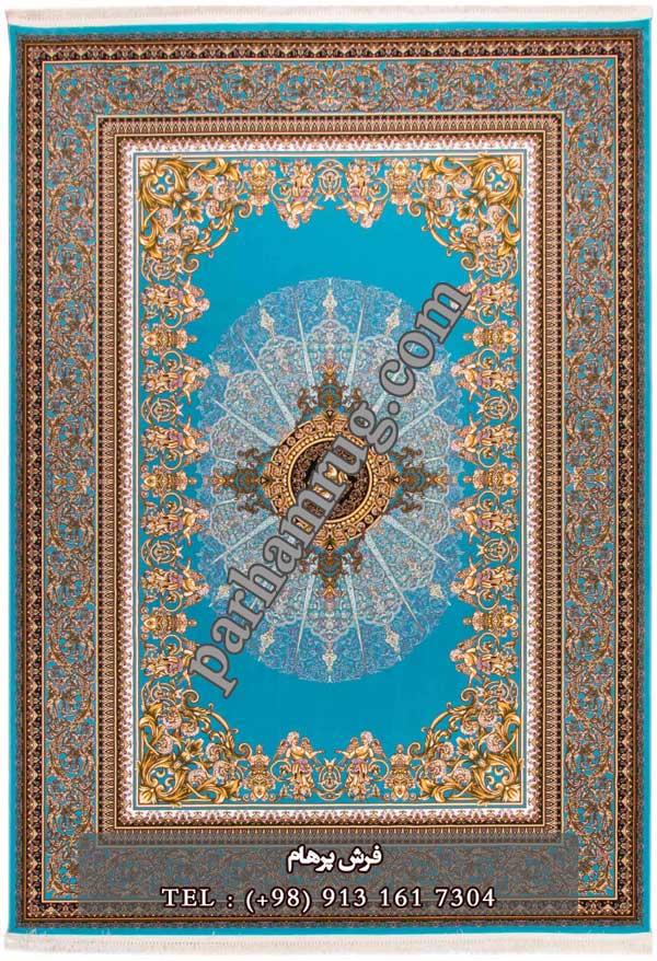 فرش 1000 شانه طرح ورساچه آبی
