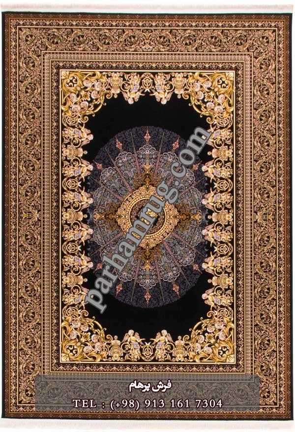 فرش 1000 شانه طرح ورساچه سرمه ای