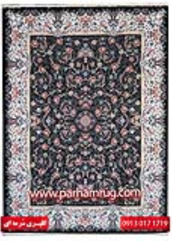فرش 1000 شانه طرح گلپری سورمه ای