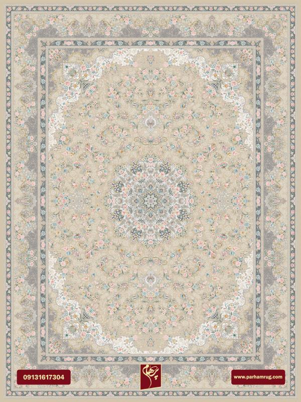 فرش افشار بژ 1200 شانه تراکم 3600
