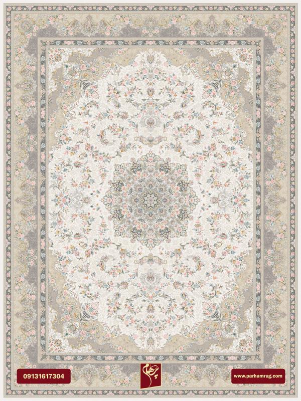 فرش افشار کرم 1200 شانه تراکم 3600