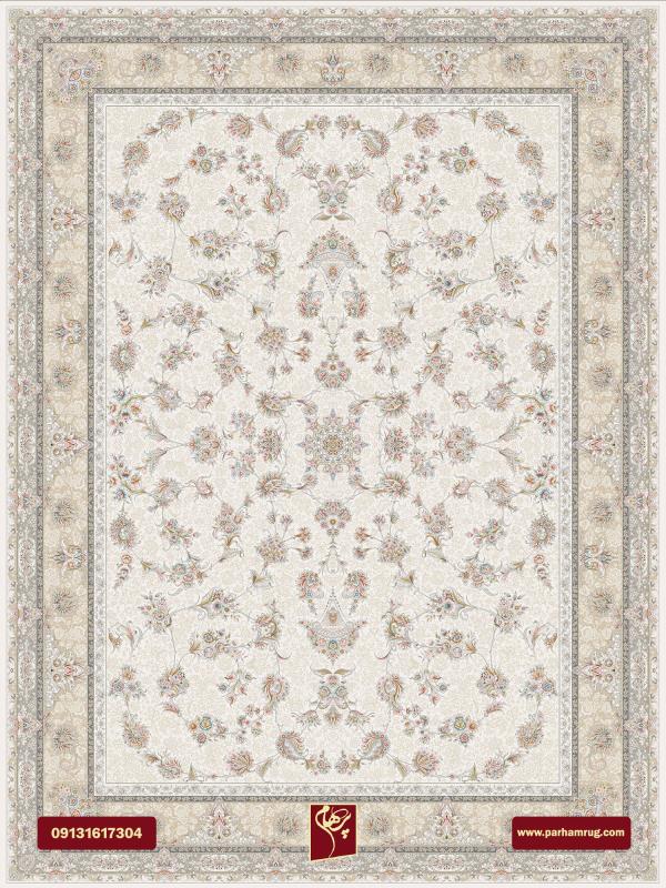 فرش قاجار کرم 1200 شانه تراکم 3600