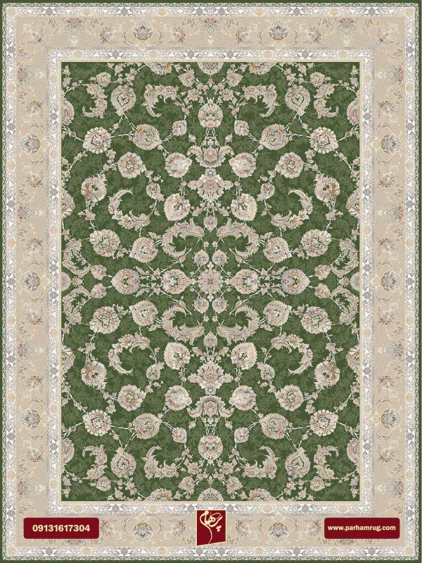 فرش گلبون سبز 1200 شانه تراکم 3600
