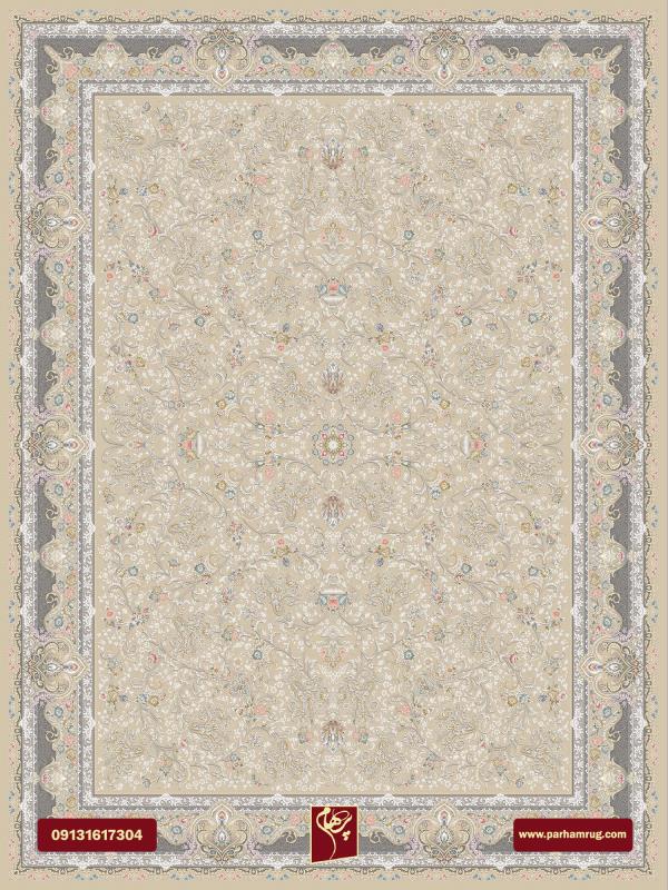 فرش نفیس بژ 1200 شانه تراکم 3600