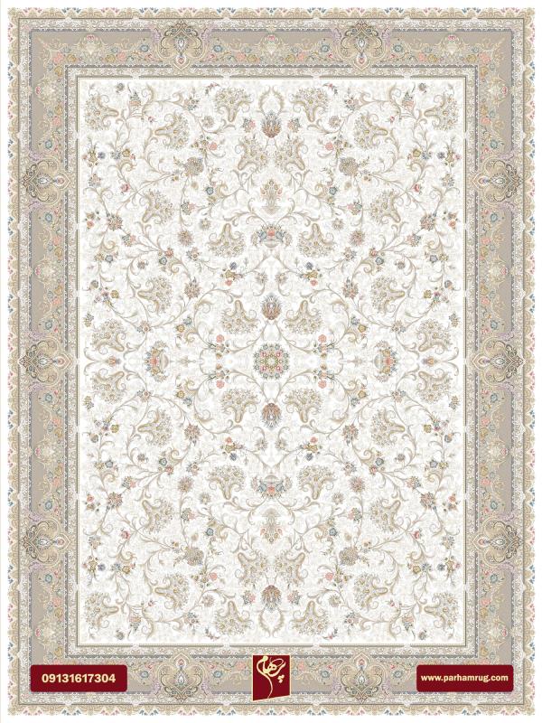 فرش نفیس کرم 1200 شانه تراکم 3600